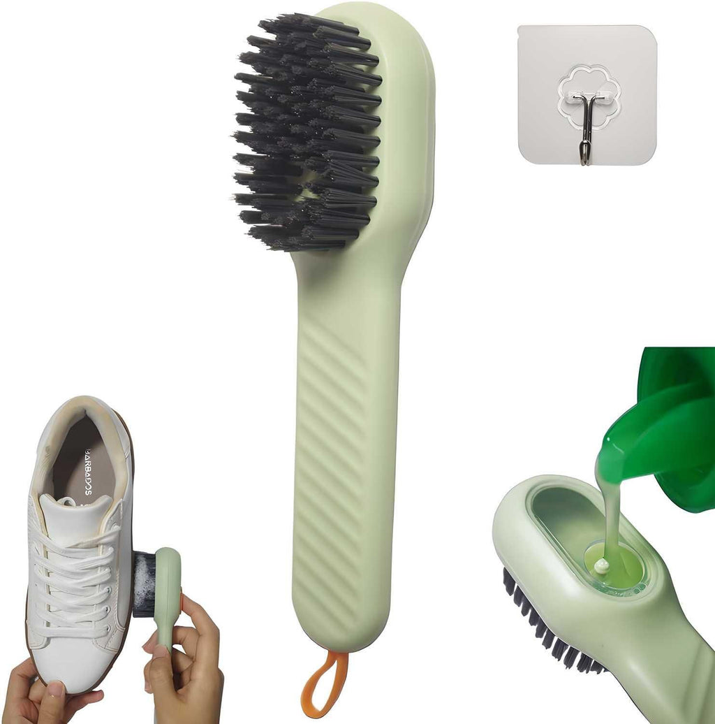 multi-purpose cleaning brush with built-in soap dispenser